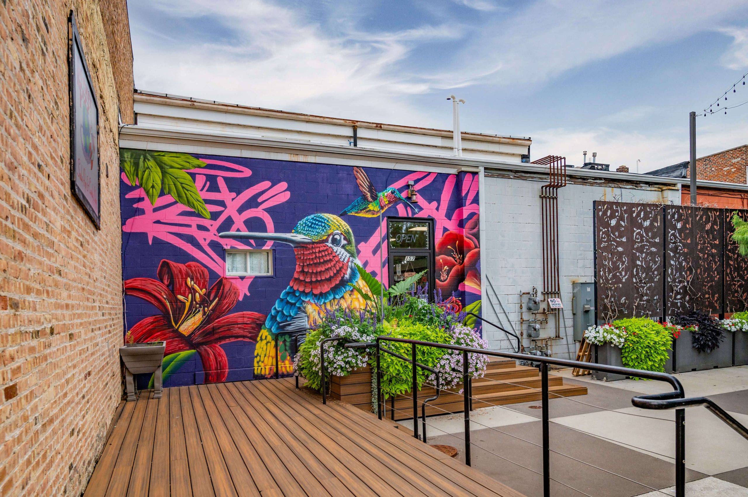 Flexing My Wings mural- Rocket Fizz Valparaiso, IN