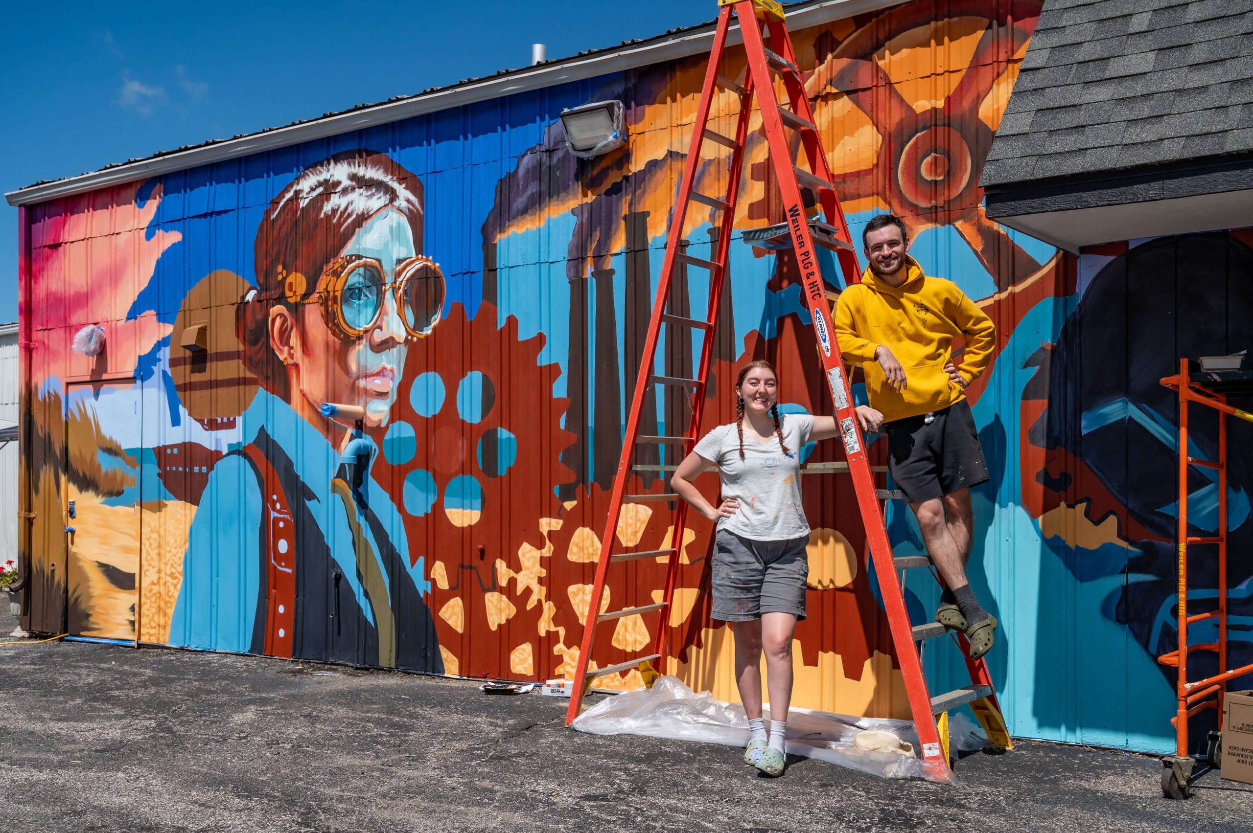 Forged to Flourishing mural - Orchestrated Events, Valparaiso, IN by Sophie Groenstein. Photo by Alderson Photography.