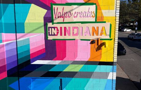 Valpo Creates in INdiana mural - Blockhead Beerworks by Alex Ann Allen, 2023. Valparaiso, Indiana.