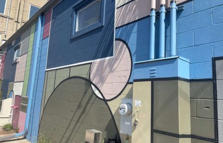 Wright Angled mural - Nextdoor at Birdie’s, 2024 in Valparaiso, IN by Gabe Barajas