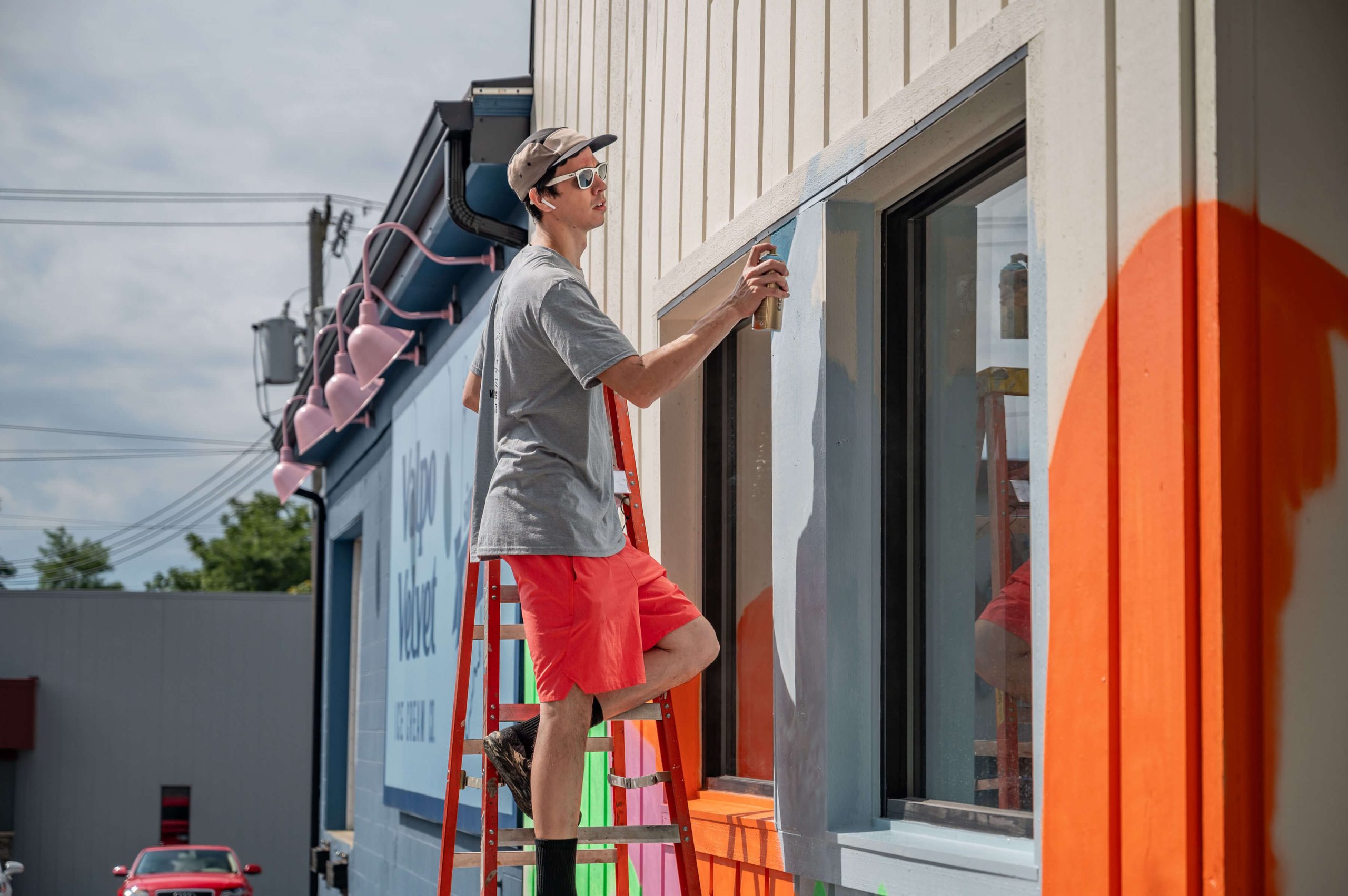 The Dunes Symposium mural - Valpo Velvet Ice Cream, Valparaiso, IN by Mitchell “SureDidit” Schuring. Photo by Alderson Photography.
