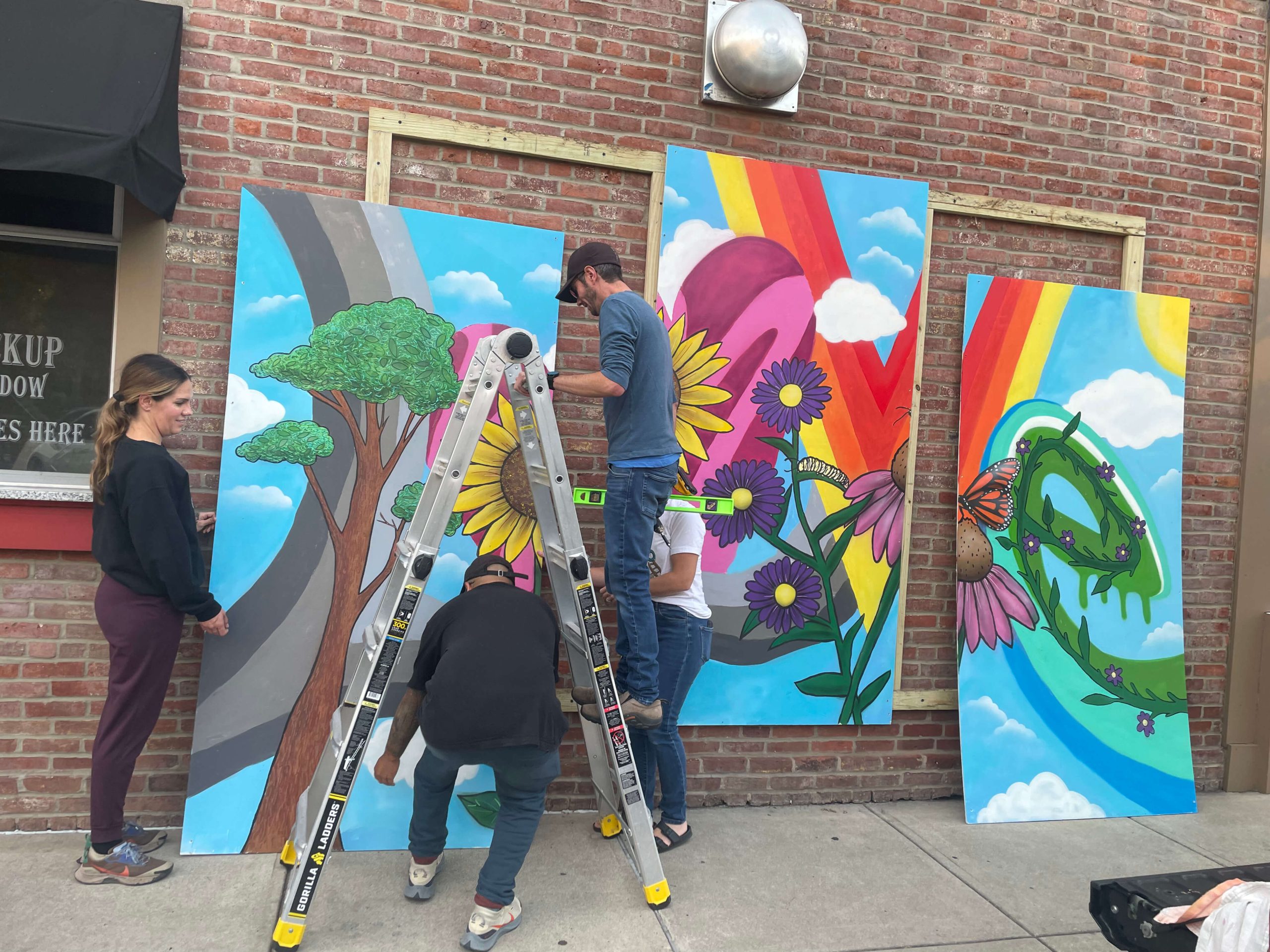 Installing the Valpo Creates Kids Mural