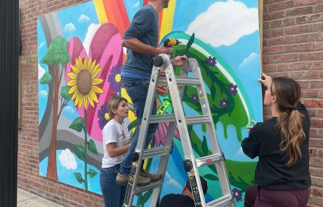 Installing the Valpo Creates Kids Mural