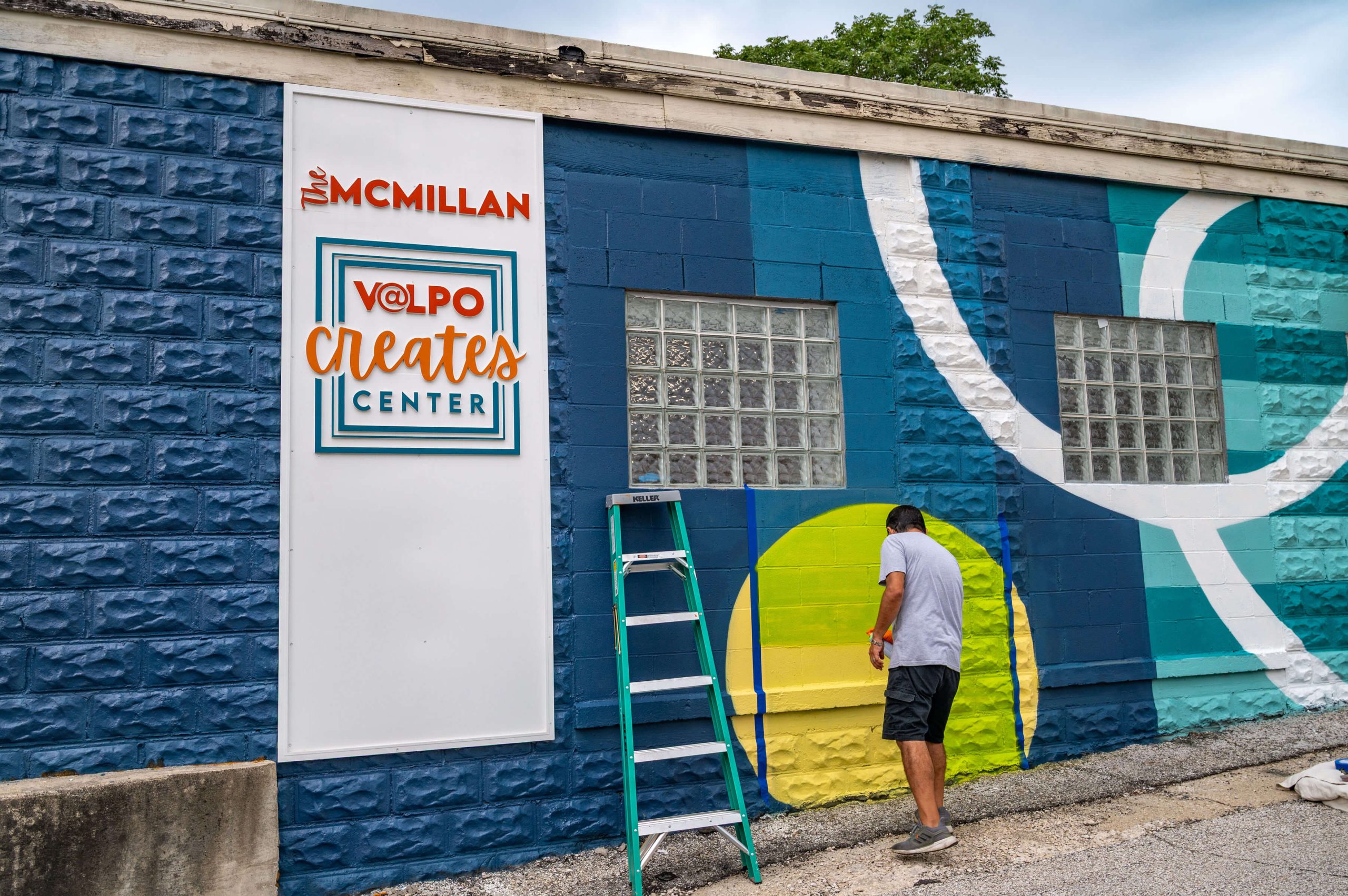 Battle of Classic Eras east mural - Valpo Creates Center, 2025 in Valparaiso, IN by Castulo Kuaze Perez
