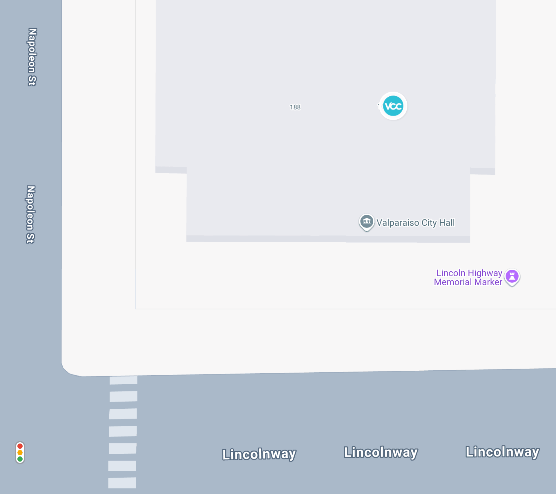 Map location of Forged to Flourishing mural in Valparaiso, IN