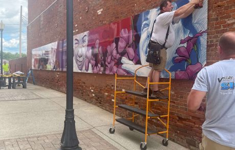 The Connective Garden mural installation in Valparaiso, IN The Connective Garden mural installation in Valparaiso, IN