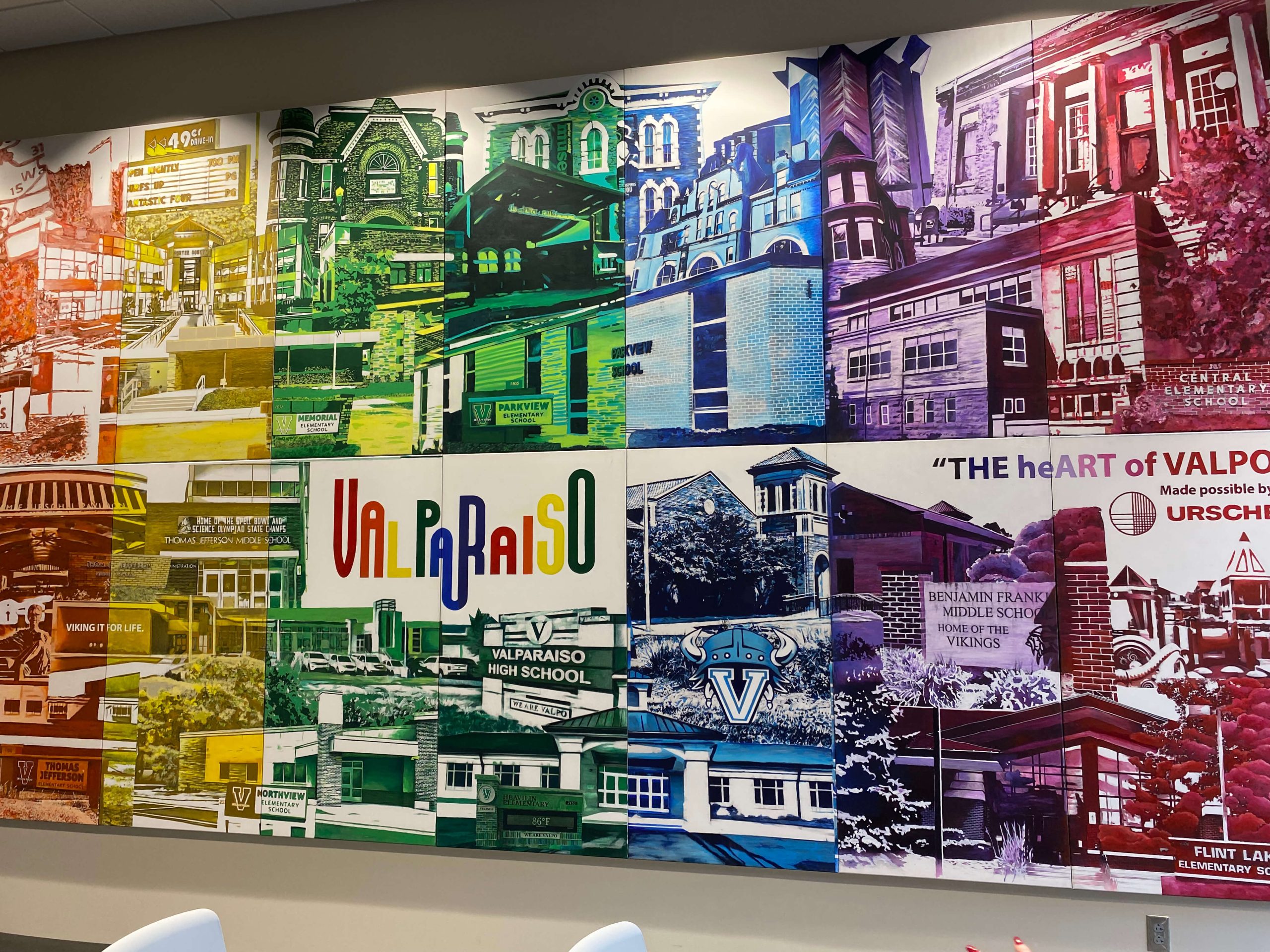 The HeART of Valpo mural at Valparaiso City Hall in Valparaiso, IN