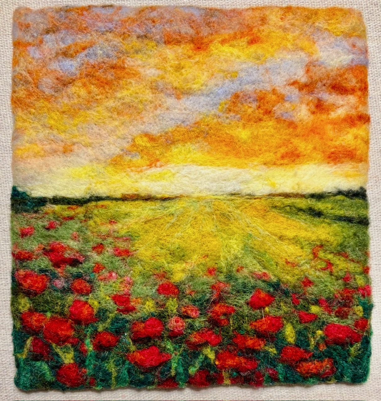 2D Felting Poppy Field