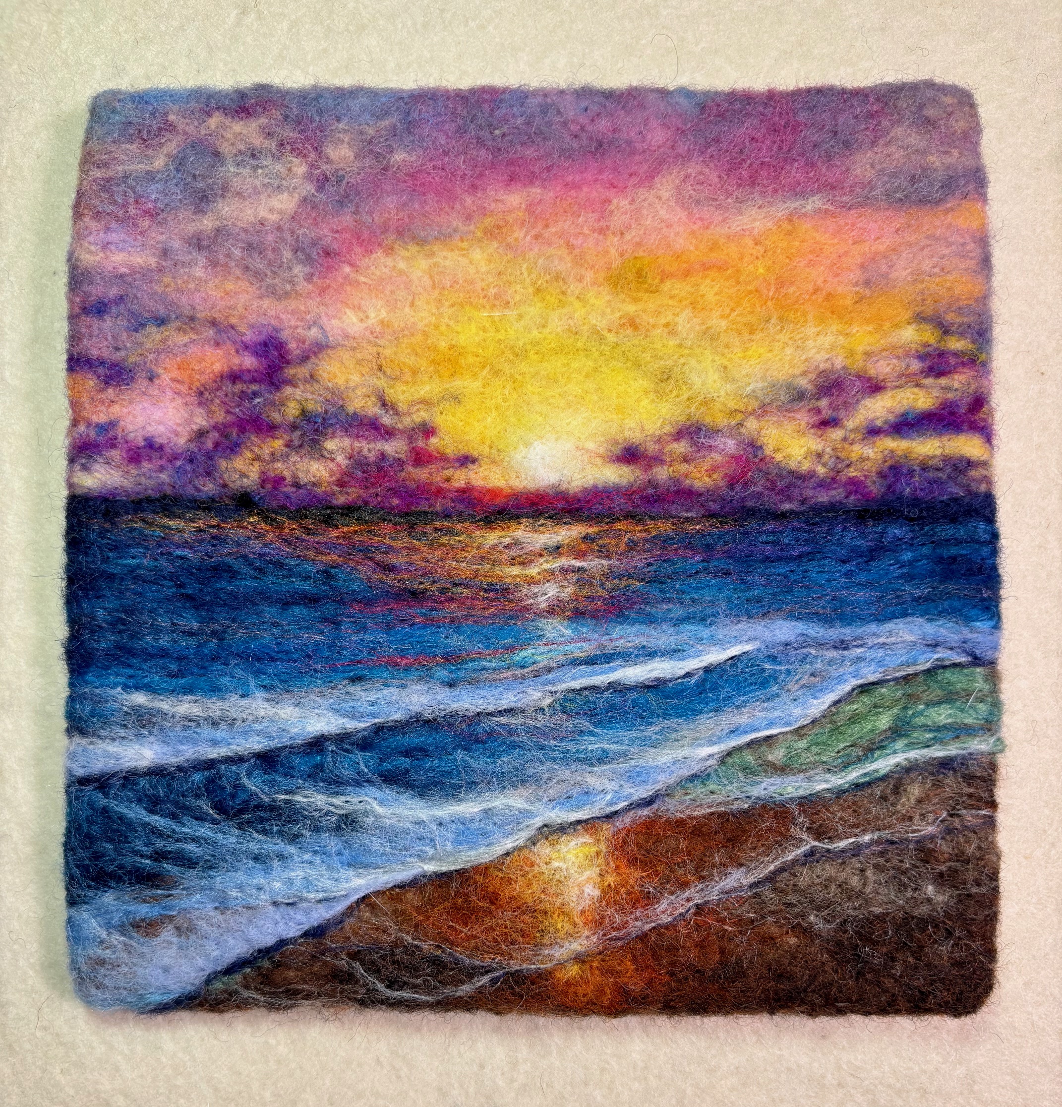 2D Felting Beach Sunset